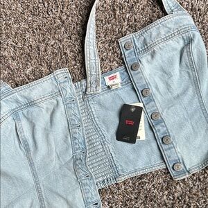 Levi's Light Blue Denim Crop Top